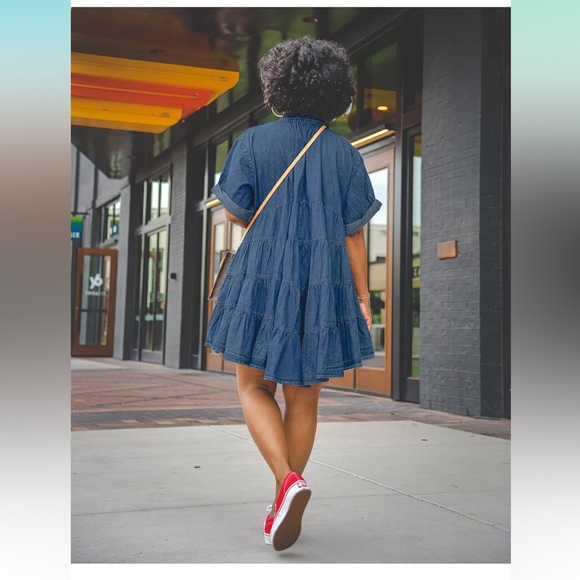 Short denim dress - Picture 3 of 6